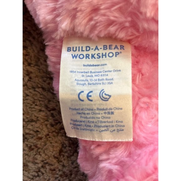 Build A Bear Workshop Teddy Bear Plush 17 in Pink Swirl Heart Nose Blue Eyes BAB - Picture 5 of 8